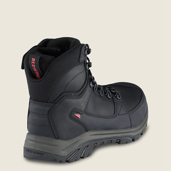 Red Wing Mens Trades - 6-inch Side-zip Waterproof Toe - Safety Boots Black - 0143CUVRG